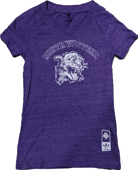 NCAA Northwestern Wildcats Women's Heather Purple adidas Originals Vault Tri-Blend V-Neck T-Shirt-- Cashmere Blend Cotton Blend Poly Blend NCAA Northwestern Wildcats Women's Heather Purple adidas Originals Vault Tri-Blend V-Neck T-Shirt-- Cashmere Blend Cotton Blend Poly Blend
