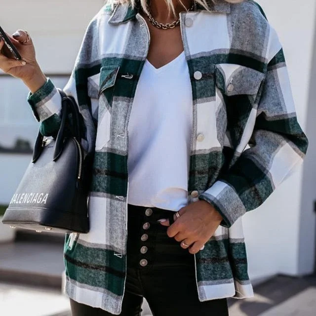 Shirts For Women Plaid Long Sleeve Button Up Shirt Collared Tops And Blouse 2021 Autumn Spring Fashion Loose Casual Black White-- Houndstooth Herringbone Solid Shirts For Women Plaid Long Sleeve Button Up Shirt Collared Tops And Blouse 2021 Autumn Spring Fashion Loose Casual Black White-- Houndstooth Herringbone Solid