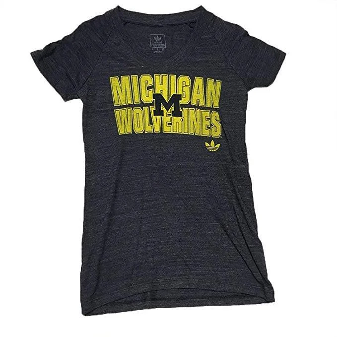 adidas Michigan Wolverines Women's Pop Out V-Neck Shirt-- Spandex Blend Rayon Blend Denim Blend adidas Michigan Wolverines Women's Pop Out V-Neck Shirt-- Spandex Blend Rayon Blend Denim Blend