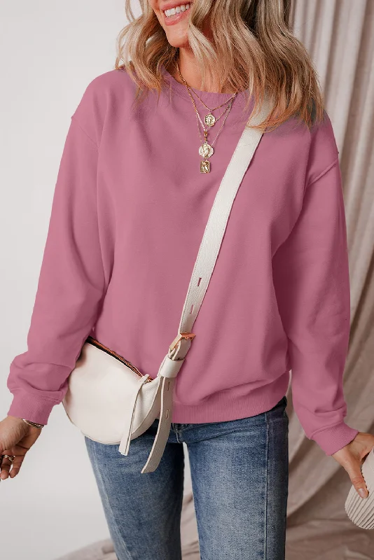 Fast Shipping-Round Neck Long Sleeve Sweatshirt Hoodie with Contrast Stitching Detailed Premium Fast Shipping-Round Neck Long Sleeve Sweatshirt Hoodie with Contrast Stitching Detailed Premium