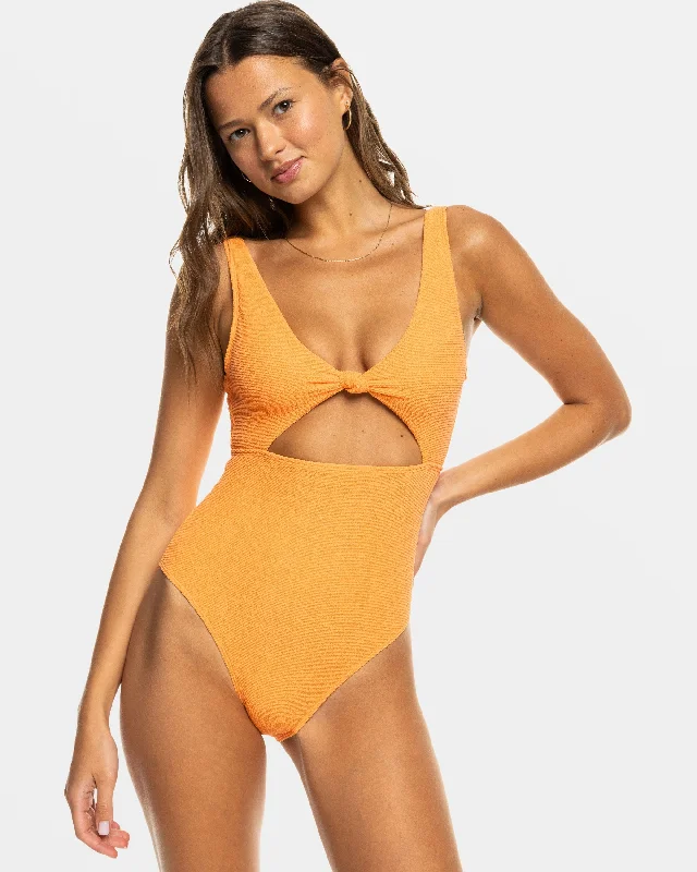 Dalia One Piece Swimsuit - Papaya Plunge Neckline Swimsuit