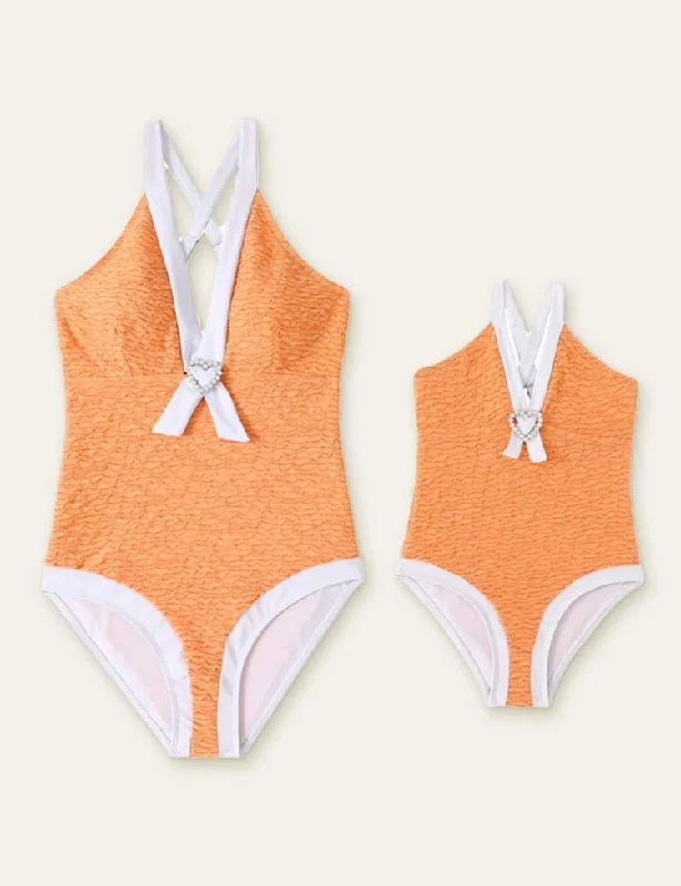 Love Family Matching Swimsuit Swimsuit with Skirt