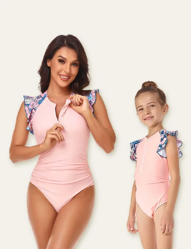 Floral Printed Family Matching Swimsuit Luxury Swimsuit Style