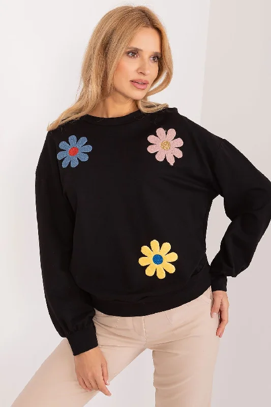 Sweatshirt Italy Moda Hoodie with Mock Neck Collared Structured