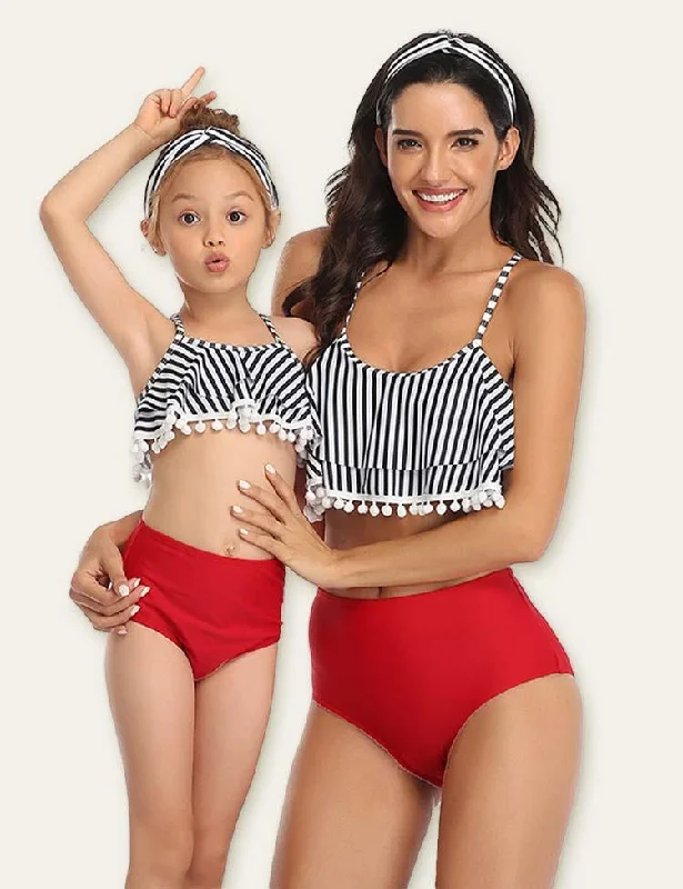 Striped Printed Family Matching Swimsuit Stylish Swimsuit Set