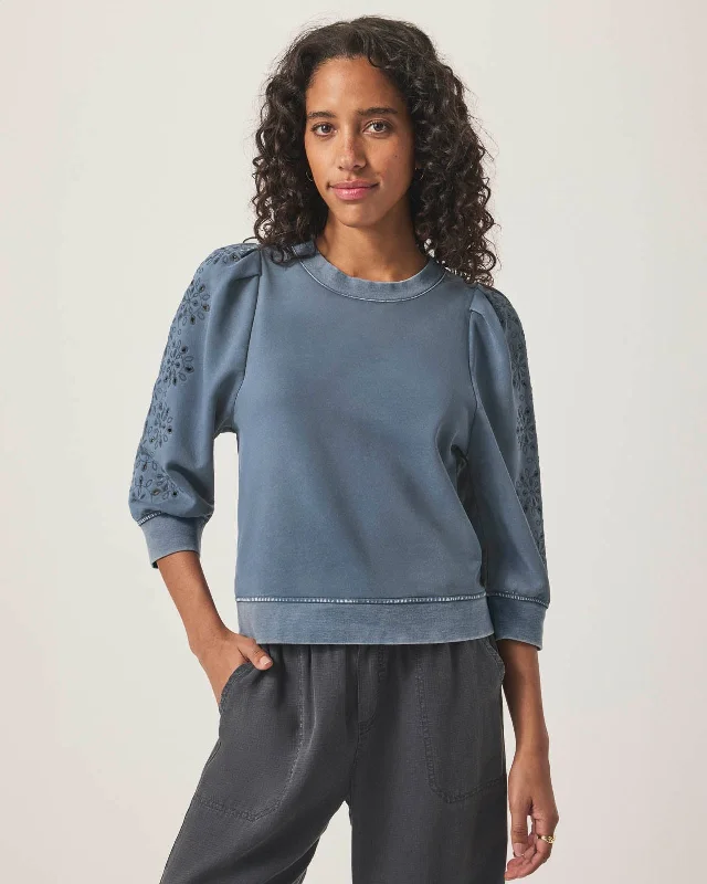 Rory Embroidered Sweatshirt Hoodie with Gradient Ombre Colorful