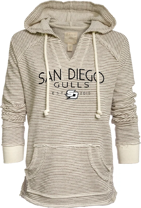 Women's San Diego Gulls Low Risk V-neck Hoodie Hoodie with Drawcord Adjustable Secure Women's San Diego Gulls Low Risk V-neck Hoodie Hoodie with Drawcord Adjustable Secure