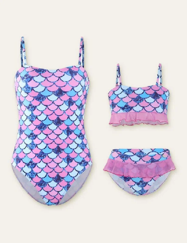 Mermaid Family Matching Swimsuit Elegant Swim Dress