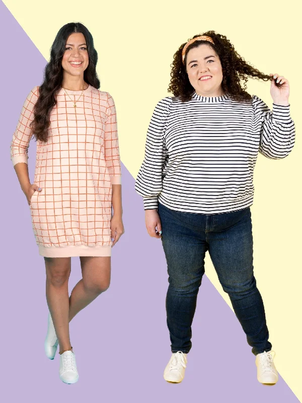 Billie Sweatshirt / Dress Pattern - Tilly And The Buttons Hoodie with Relaxed Fit Easy Casual Billie Sweatshirt / Dress Pattern - Tilly And The Buttons Hoodie with Relaxed Fit Easy Casual