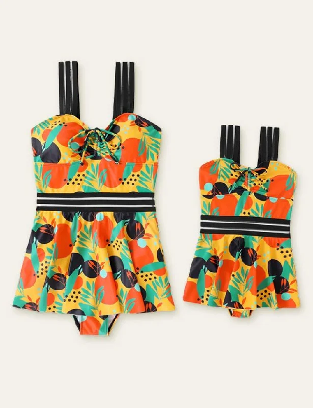 Full Printed Family Matching Swimsuit Monokini Swimsuit Design