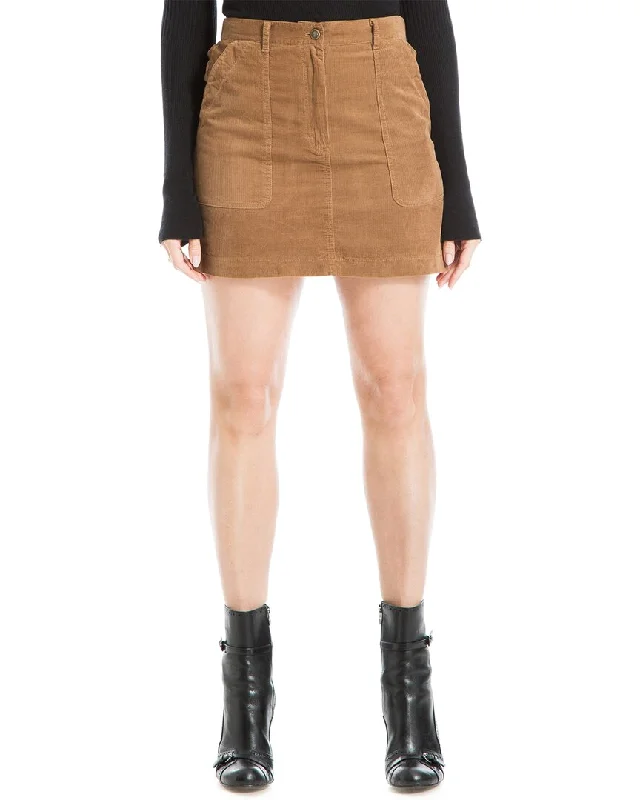 Max Studio Short Corduroy Porkchop Pocket Skirt patchwork skirt art