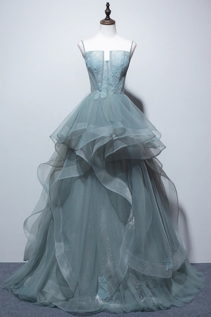 A Line Spaghetti Straps Tulle Long Prom Dresses, Stunning Evening Party Dress DMP176 Mermaid Tail Wedding A Line Spaghetti Straps Tulle Long Prom Dresses, Stunning Evening Party Dress DMP176 Mermaid Tail Wedding
