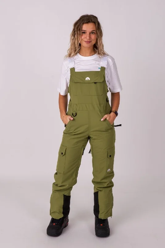 Yeh Girl Bib Pant - Khaki Elegant Wool Trousers