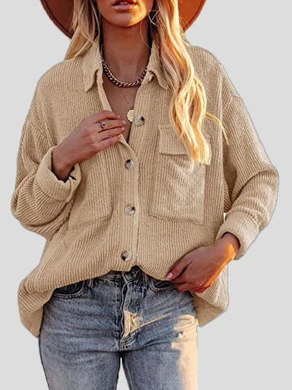 Corduroy Shirt Jacket with Pockets Plaid Jacket Tartan Jacket Houndstooth Jacket