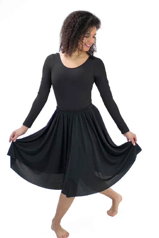 Delphi -- Women's 24" Pull-on Skirt -- Black lace skirt intricate