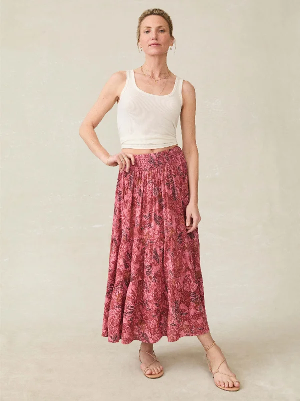 Woodstock Skirt - Island Breeze Floral corduroy skirt comfortable