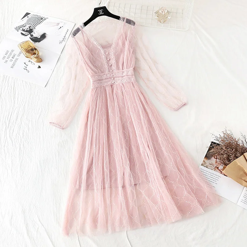 New suspender early spring two-piece skirt fairy super xiansen temperament 4524 vintage skirt charm New suspender early spring two-piece skirt fairy super xiansen temperament 4524 vintage skirt charm