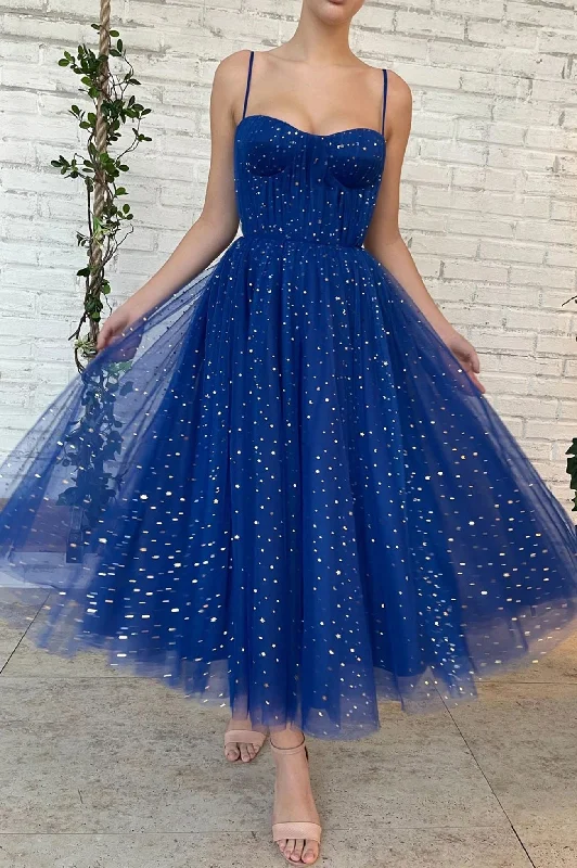 Royal Blue Tulle A line Spaghetti Straps Prom Dresses Evening Party Dresses DMP128 Off-the-shoulder Chic Trendy Royal Blue Tulle A line Spaghetti Straps Prom Dresses Evening Party Dresses DMP128 Off-the-shoulder Chic Trendy