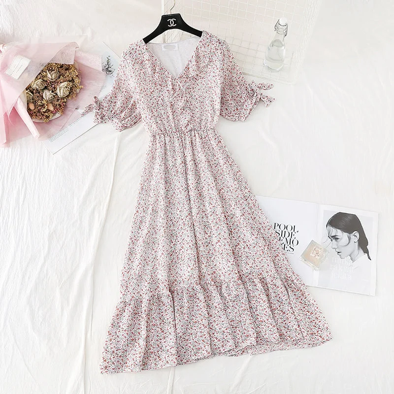 The new small fresh French Vintage Chiffon fairy skirt is slim at the waist 4527 a-line skirt cut The new small fresh French Vintage Chiffon fairy skirt is slim at the waist 4527 a-line skirt cut