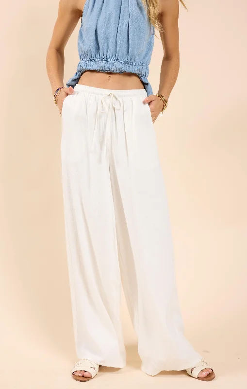 Sadie And Sage Sugarloaf Elastic Waist Pants Formal Wide-Leg Pants