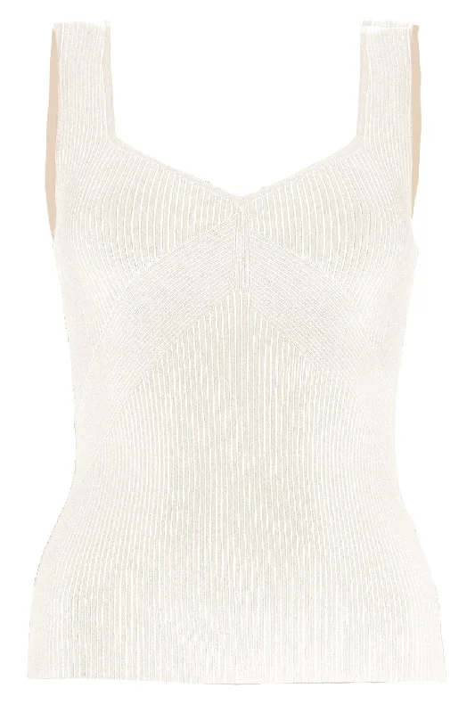 Asher Tank - Ivory ribbed tank top