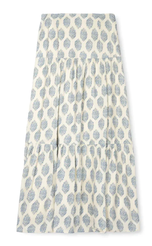 TIERED LEAF MAXI SKIRT leather skirt bold